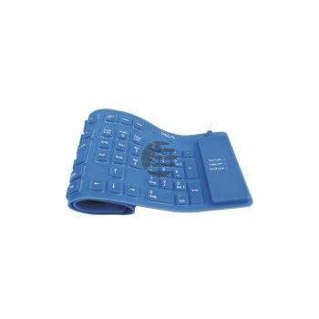 LogiLink Silikon Tastatur (flexibel, wasserfest, USB 2.0) blau