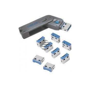 LogiLink USB Port Schloss, 1 Schlüssel und 8 Schlösser