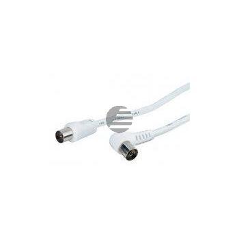 Antennenkabel, Koax-Buchse Winkel an Koax-Stecker, 5 m, weiß Antennenkabel, Koax-Buchse Winkel an Koax-Stecker, 5 m, weiß