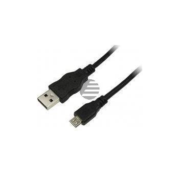 LogiLink Micro USB Kabel 1,00 m schwarz, im Polybag