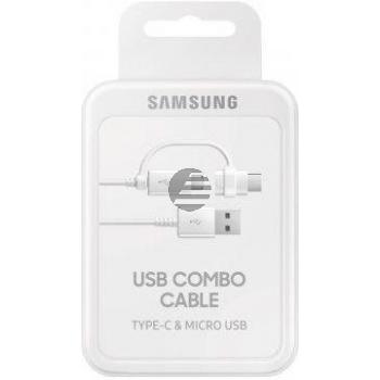 Samsung Datenkabel Micro-USB zu USB-A, inkl. USB Typ-C Adapter, 1,5m lang, white