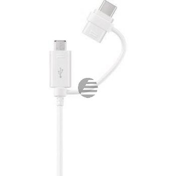 Samsung Datenkabel Micro-USB zu USB-A, inkl. USB Typ-C Adapter, 1,5m lang, white