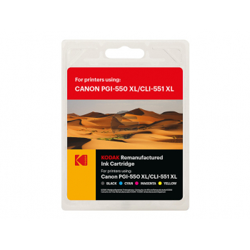 Kodak Tintenpatrone gelb, magenta, schwarz, cyan, pigment schwarz (185C055168) ersetzt CLI-551BKXL, CLI-551CXL, CLI-551MXL, PGI-