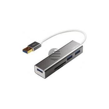 LogiLink USB 3.0 Hub, 3-Port mit Kartenleser