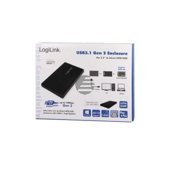 LogiLink Festplattengehäuse 2,5'', SATA, USB 3.1 Gen 2