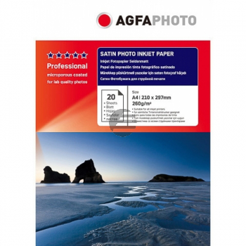 Agfaphoto Fotopapier satiniert 20 Blatt DIN A4 260 g/m² (AP26020A4SNEU)