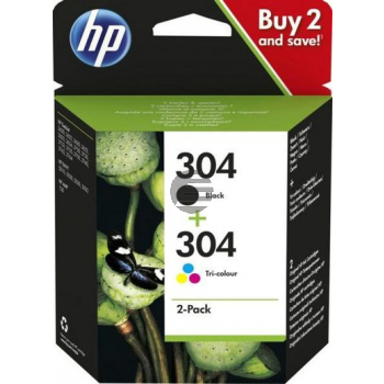 HP Tintendruckkopf cyan/magenta/gelb, schwarz (3JB05AE#301, 304)