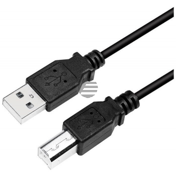 LogiLink USB Kabel, USB 2.0, 2x male 2 m, schwarz