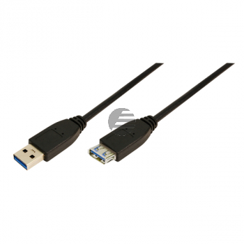 LogiLink USB Kabel, USB 2.0, male/female 3 m, schwarz