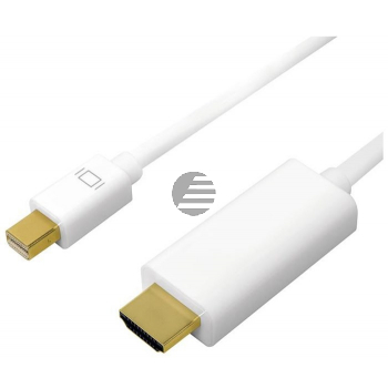 LogiLink Mini DisplayPort auf HDMI Kabel, 4K, weiß, 2 m