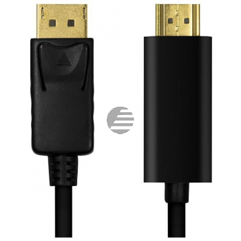 LogiLink DisplayPort Kabel, DP 1.2 zu HDMI 1.4, schwarz, 2 m
