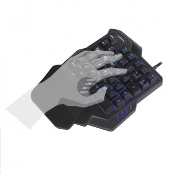 LogiLink Beleuchtete Einhand-Gaming Tastatur, schwarz