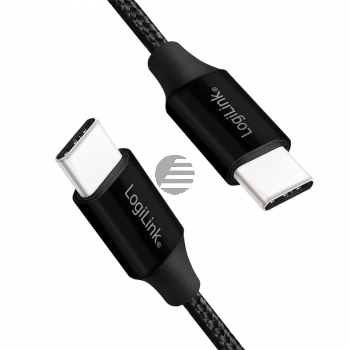 LogiLink USB Kabel, USB 2.0, USB-C zu USB-C 0,3 m, schwarz