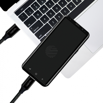 LogiLink USB Kabel, USB 2.0, USB-C zu USB-C 0,3 m, schwarz