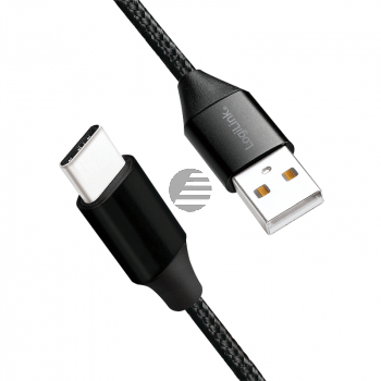 LogiLink USB Kabel, USB 2.0 zu USB-C 1 m, schwarz