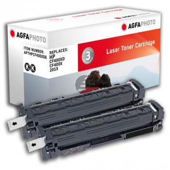 Agfaphoto Toner-Kartusche 2 x schwarz HC (APTHPCF400XDE) ersetzt 201X