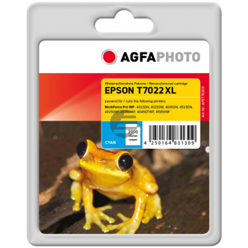 Agfaphoto Tintenpatrone cyan HC (APET702CD) ersetzt T7022