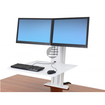 ERGOTRON WorkFit-SR Dual Monitor Sit-Stand Desktop Arbeitsstation weiss bis 61cm 24Zoll Displays bis 11,4kg. Anhebung bis 58cm