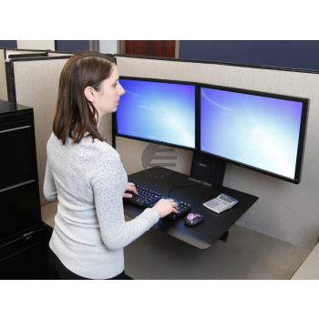ERGOTRON WorkFit-SR Dual Monitor Sit-Stand Desktop Arbeitsstation schwarz bis 61cm 24Zoll Displays bis 11,4kg. Anhebung bis 58cm