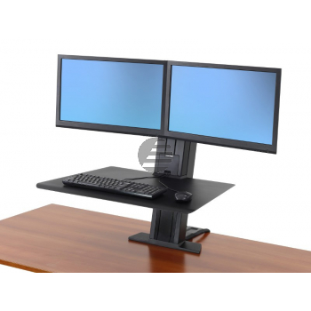 ERGOTRON WorkFit-SR Dual Monitor Sit-Stand Desktop Arbeitsstation schwarz bis 61cm 24Zoll Displays bis 11,4kg. Anhebung bis 58cm