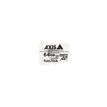 AXIS Surveillance - Flash-Speicherkarte (microSDXC-an-SD-Adapter inbegriffen) - 64 GB - Class 10 - microSDXC - weiß (Packung mit