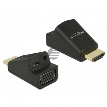 Adapter HDMI-A Stecker > VGA Buchse mit Audio (screwless) Delock