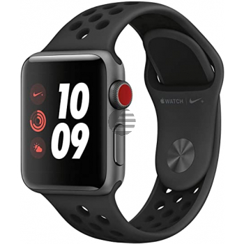 Apple Watch Nike+ Series 3 (GPS + Cellular) - 38 mm - Weltraum grau Aluminium - intelligente Uhr mit Nike Sportband - Flouroelas