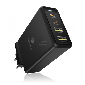 ICY BOX 4-port wall charger IB-PS104- with PD, USB-C&A, 100W black