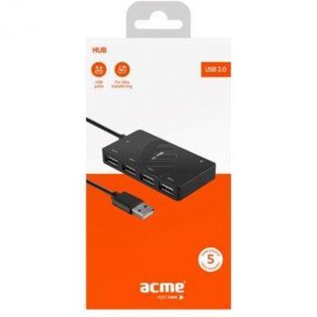 206260 ACME HB510 HUB 4x USB 2.0 5VAC/DC 0,2m Kabel schwarz