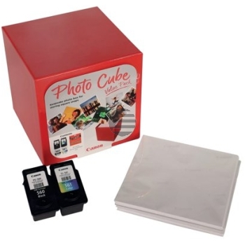 Canon Tintenpatrone + Papier farbig, schwarz (3713C007, CL-561, PG-560)