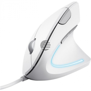 25133 TRUST Verto ergonomic Maus 6Tasten mit Kabel rechtshaendig USB weiss