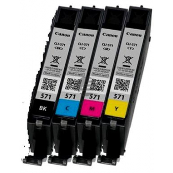Canon Tintenpatrone gelb, magenta, schwarz, cyan (0386C008, CLI-571BK, CLI-571C, CLI-571M, CLI-571Y)