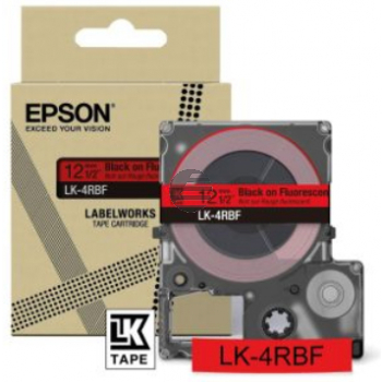 Epson Schriftbandkassette 12mm schwarz/rot (fluroszierend) (C53S672099, LK-4RBF)