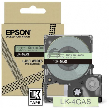Epson Schriftbandkassette 12mm grau/grün (C53S672105, LK4GAS)