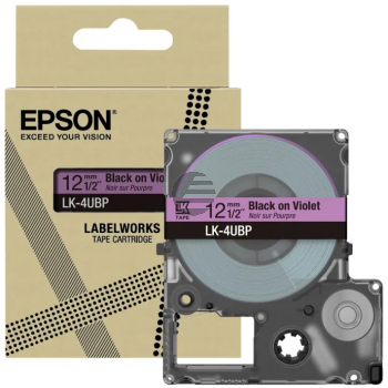Epson Schriftbandkassette 12mm schwarz/violett (C53S672101, LK-4UBP)