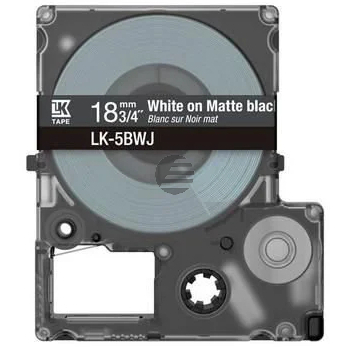 Epson Schriftbandkassette 18mm weiß/schwarz (matt) (C53S672083, LK-5BWJ)