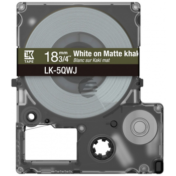 Epson Schriftbandkassette 18mm weiß/khaki (matt) (C53S672089, LK-5QWJ)