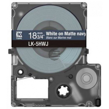 Epson Schriftbandkassette 18mm weiß/navyblau (matt) (C53S672085, LK-5HWJ)