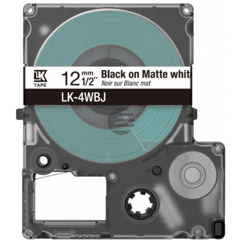 Epson Schriftbandkassette 12mm schwarz/weiß (matt) (C53S672062, LK-4WBJ)