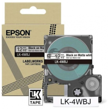 Epson Schriftbandkassette 12mm schwarz/weiß (matt) (C53S672062, LK-4WBJ)