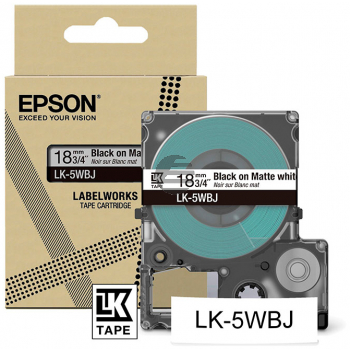 Epson Schriftbandkassette 18mm schwarz/weiß (matt) (C53S672063, LK-5WBJ)