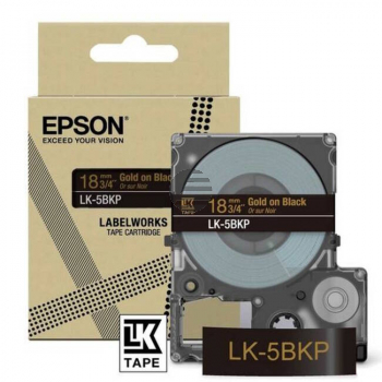 Epson Schriftbandkassette 18mm gold/schwarz (C53S672095, LK-5BKP)