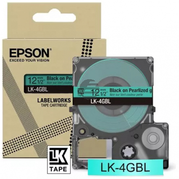 Epson Schriftbandkassette 24mm schwarz/grün (perlmuttartig) (C53S672102, LK-4GBL)
