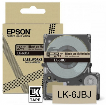 Epson Schriftbandkassette 24mm schwarz/beige (matt) (C53S672092, LK-6JBJ)