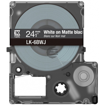 Epson Schriftbandkassette 24mm weiß/schwarz (matt) (C53S672084, LK-6BWJ)