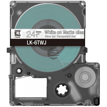 Epson Schriftbandkassette 24mm weiß/transparent (C53S672070, LK-6TWJ)