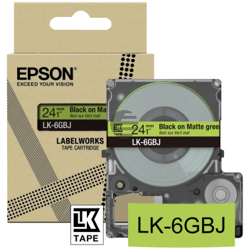 Epson Schriftbandkassette 24mm schwarz/grün (matt) (C53S672079, LK-6GBJ)