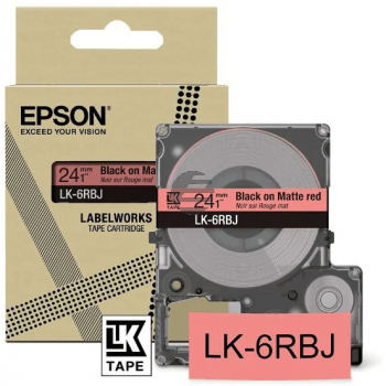 Epson Schriftbandkassette 24mm schwarz/rot (C53S672073, LK-6RBJ)