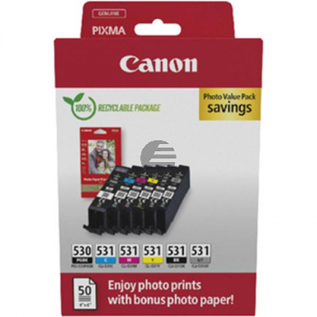 6117C004 CANON PGI530+CLI531PGBK+PP201 Pixma MG Tinte+Fotopapier (6)