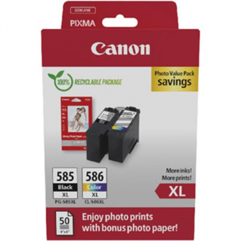 6204C005 CANON PG585XL+CL586XL+GP501 Pixma MG Tinte+Fotopapier (2) blk-col